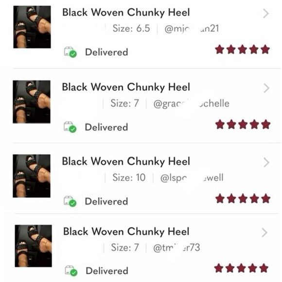 Black Woven Chunky Heel - Picture 8 of 10